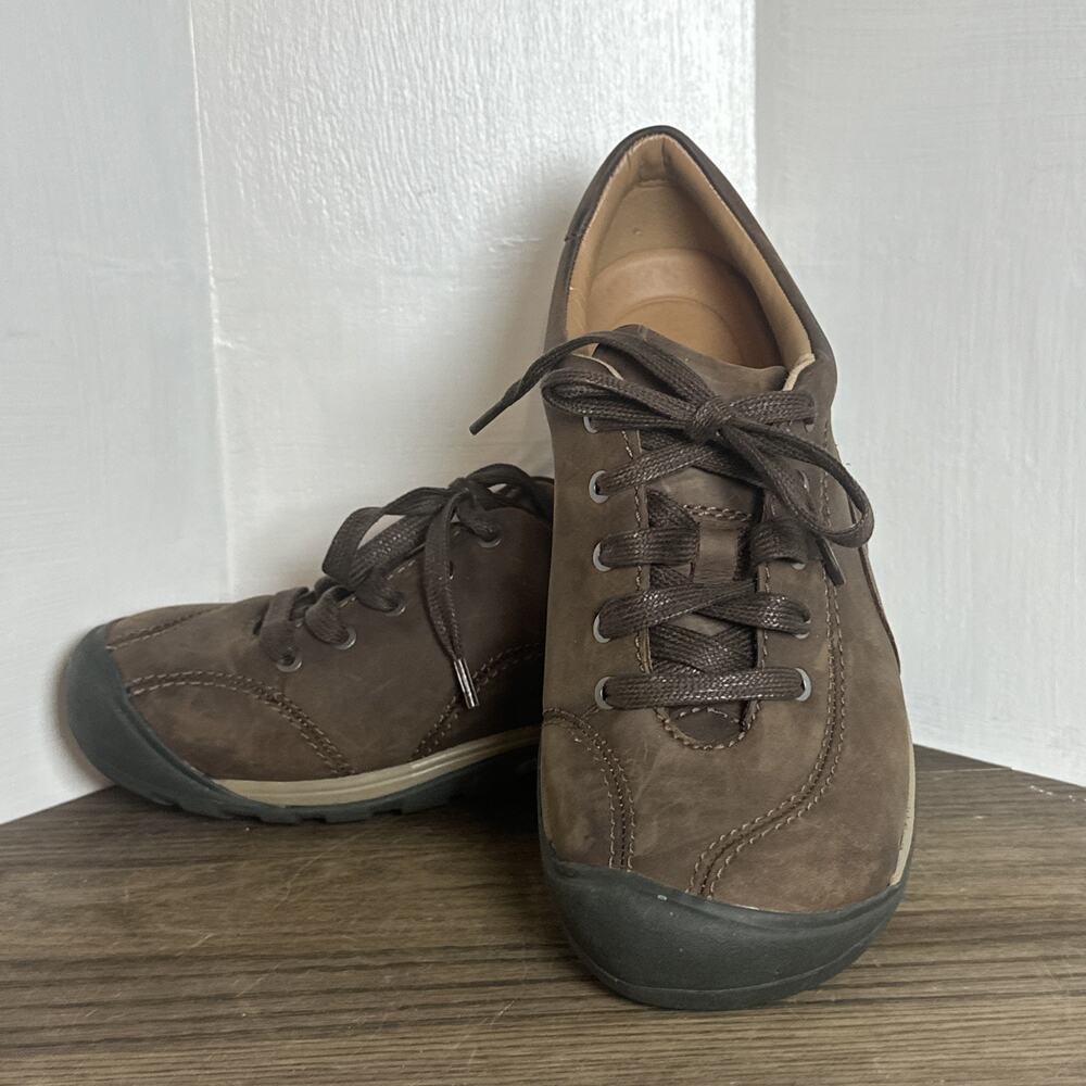 Keen Shoes Womens Size 7.5 Brown Leather Presidio II Outdoor Walking Sneakers
